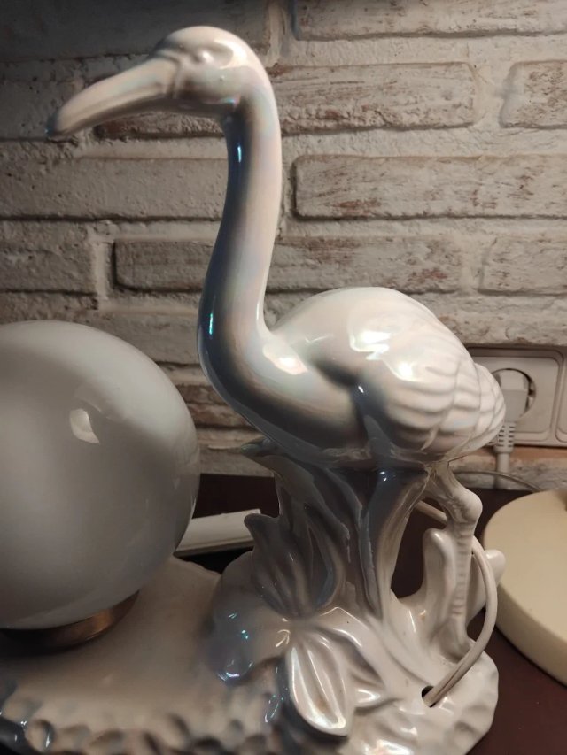 Lámpara Vintage Cisne Cerámica