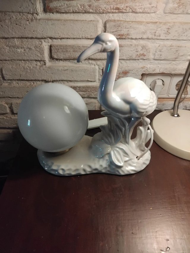 Lámpara Vintage Cisne Cerámica
