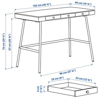 Escritorio Ikea Madera y Metal