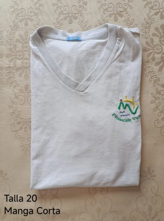 Camiseta Blanca Talla 20 Manga Corta