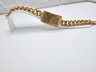 Pulsera Dólar Acero Quirúrgico Chapado Oro