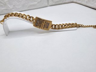 Pulsera Dólar Acero Quirúrgico Chapado Oro