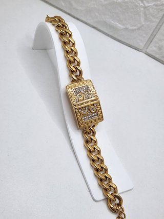 Pulsera Dólar Acero Quirúrgico Chapado Oro