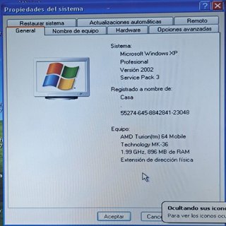 Portátil Acer Aspire 5100 con WinXP