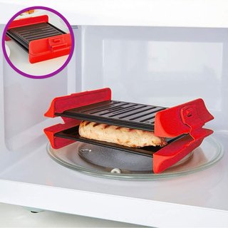 Mini Plancha Grill Microondas Antiadherente
