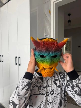 Máscara Oni Demonio Dragón Japonés Negra