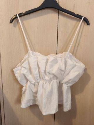 Top Zara Fruncido Blanco