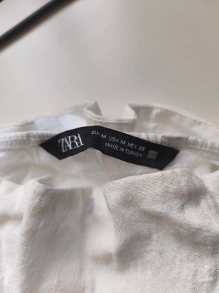 Top Zara Fruncido Blanco