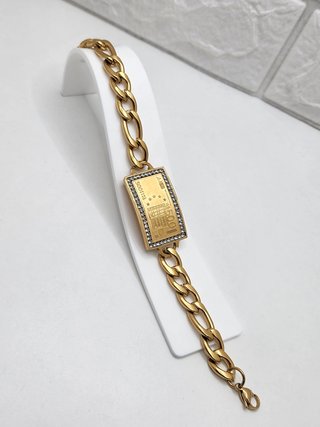 Pulsera billete acero chapado oro