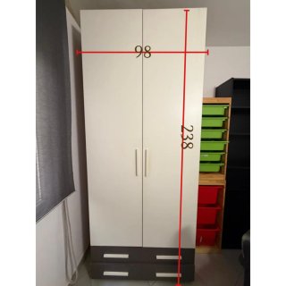 Armario blanco y marrón 98x238cm