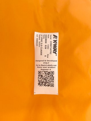 Chubasquero K-Way Unisex Talla S Naranja Nuevo