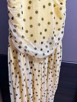Vestido amarillo lunares talla única