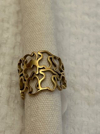 Anillo Acero Dorado Talla 18