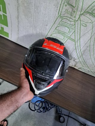Casco LS2 Storm Talla L Negro Rojo Blanco