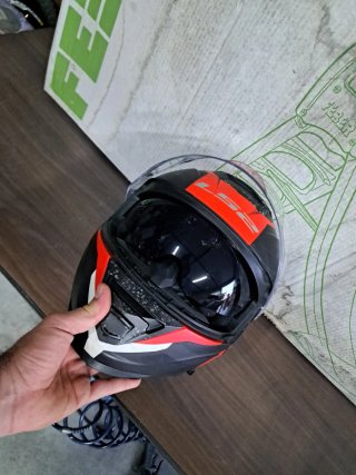 Casco LS2 Storm Talla L Negro Rojo Blanco