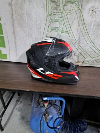 Casco LS2 Storm Talla L Negro Rojo Blanco