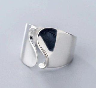 Anillo Plata Ajustable Diseño Moderno