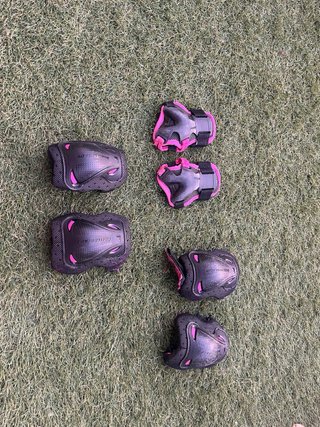 Protecciones Rollerblade Skate JR Negro/Rosa