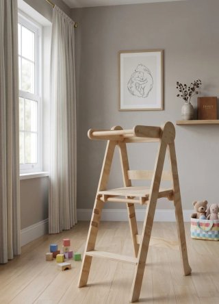 Torre pieghevole Montessori per bambini, 3 altezze, nuova