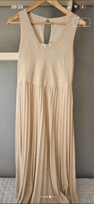 Vestido midi beige Mango Talla S