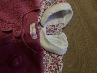 Vestido bebé floral con rebeca a juego