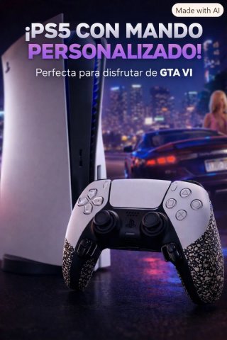 Ps5 con mando personalizado y Cámara