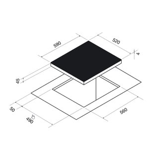 Placa de inducción 3 fuegos. Pando PL 3100 - 60 cm
