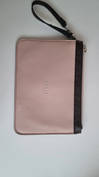 Bolso Guess rosa y marrón con correa