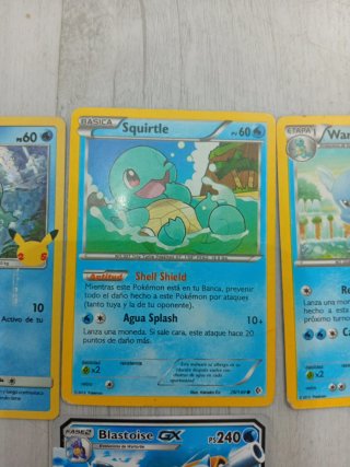 Lote 4 Cartas Pokémon: Squirtle, Wartortle, Blasto