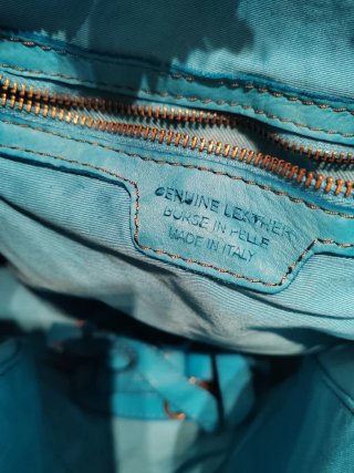 Bolso Piel Azul "pitufo"