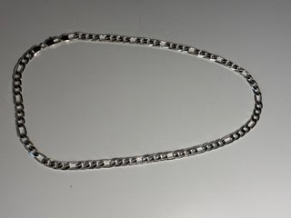 Collar Cadena Figaro Chapado Plata 60 cm