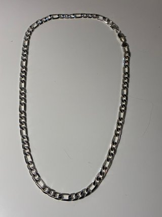 Collar Cadena Figaro Chapado Plata 60 cm