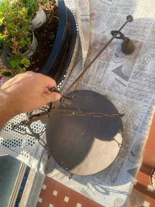 Stadera da banco in ferro con piatto e peso