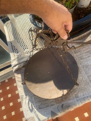 Stadera da banco in ferro con piatto e peso