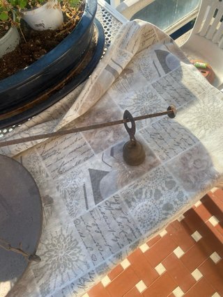 Stadera da banco in ferro con piatto e peso