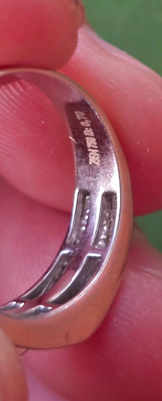 Anillo Oro Blanco con Diamantes Auténticos