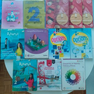 Libros 2° ESO. Lote completo. Forrados.