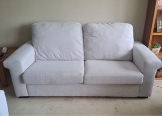 2 Sofás de tela blanco roto