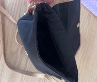 Bolso bandolera serraje Cuplé negro y marrón