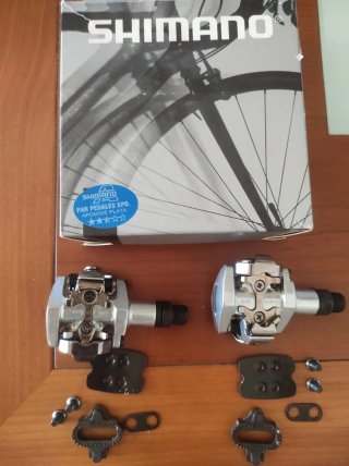 Pedales automáticos Shimano SPD APD M505 Plata