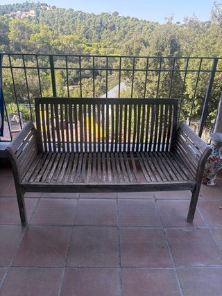 Sillón aleman de madera exterior para restaurar