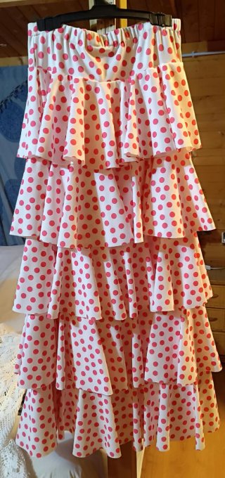 Falda flamenca lunares rosa