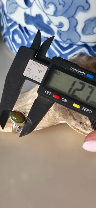 Anillo plata de ley y opalo negro australiano
