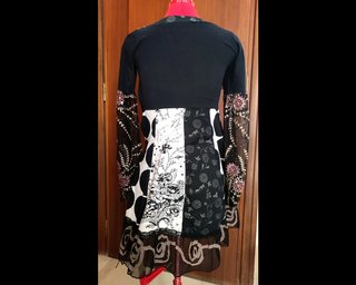 Vestitino patchwork boho cotone ricamato, Tg S