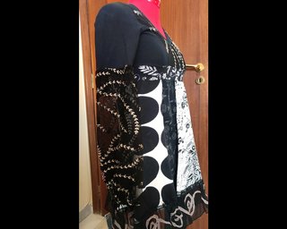 Vestitino patchwork boho cotone ricamato, Tg S