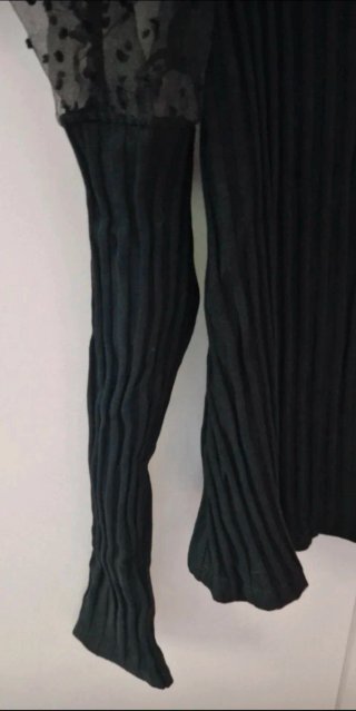 Jersey negro manga abullonada tul plumeti Glowrias