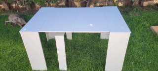Mesa consola extensible madera blanca