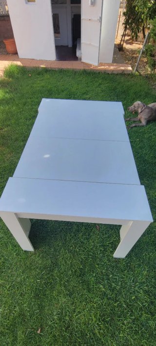 Mesa consola extensible madera blanca