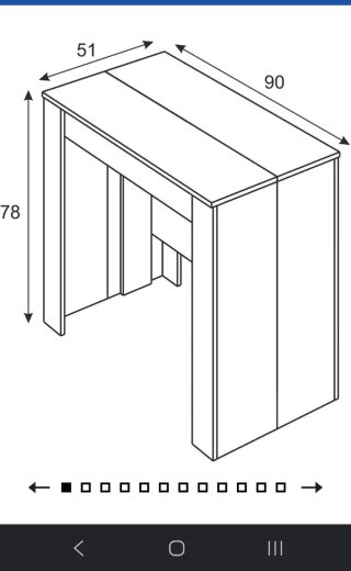 Mesa consola extensible madera blanca