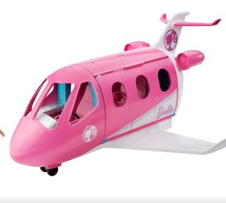 Avión Juguete Barbie Rosa y Blanco